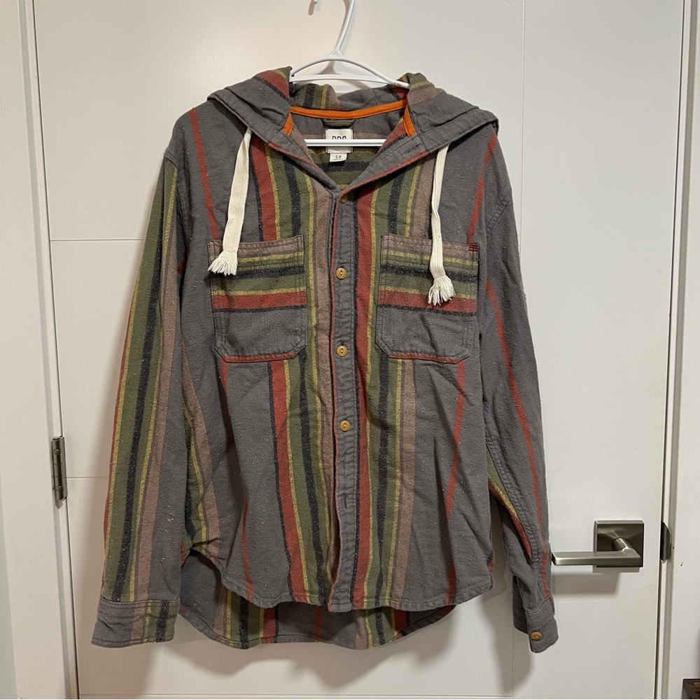 Urban Outfitters BDG | Multicolour Striped Hooded Shirt Jacket